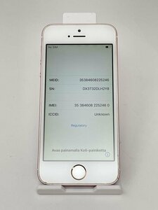U102【ジャンク品】 iPhoneSE 64GB au版SIMロック解除 SIMフリー ローズゴールド バッテリー80%