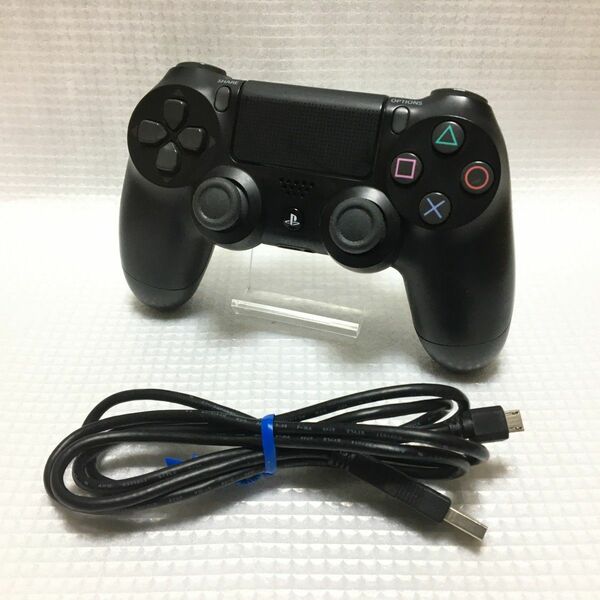 PS4 SONY デュアルショック4 ジェットブラック 後期型 美品 純正 USBケーブル付属 DUALSHOCK4 コントローラ