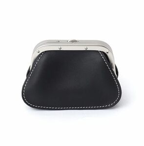 定価15,400円 新品 SOPO ソポ SO-26 GAMA PURSE-DEG カーフレザー がま口 ミニ財布 BLACK