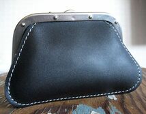 定価15,400円 新品 SOPO ソポ SO-26 GAMA PURSE-DEG カーフレザー がま口 ミニ財布 BLACK_画像3