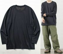 定価16,500円 Poutnik by Tilak DelTee L/S with pocket 高機能ニット素材 DELTA 軽量ストレッチ ポケット付き カットソー Black_画像1