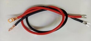 スポット溶接機　自作パーツ　バッテリー 用　長尺ケーブル　10AWG-50cm　赤・黒　1セット　即納可能