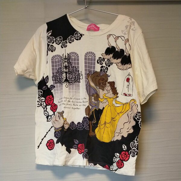 ディズニー　美女と野獣 Tシャツ　東京ディズニーランド　TDL　TDR　TDS　レディースL　レア