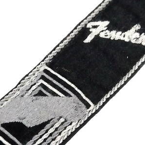 状態良好 80s★レア Fender USA モノグラム・ストラップ スモールヘッド 旧字体ロゴ 全長約130cm 黒/グレー★フェンダーの画像6