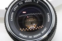 良品 レア Canon FD 35mm f2 銀枠 クロームリング 凹み 最大絞り16 〇 広角 単焦点 プライム マニュアル オールドレンズ フード付き_画像10