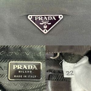 ★1円〜 PRADA プラダ ナイロン テスート ハンドバッグ トートバッグ カーキ レザー 緑 三角プレートロゴ 四角プレートロゴ の画像10