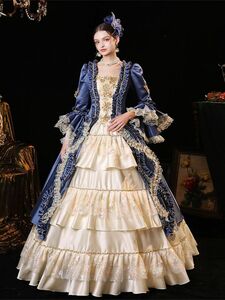 AC06 storelj size order free *.. blue!.... costume play clothes Imperial Family . woman party dress pannier head dress ( hat ) attached front .