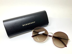 【★即決★】≪美品≫ BURBERRY バーバリー サングラス ラウンド ゴールド 赤系 B 3094 1256/13 56□17 140 3N