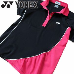 美品 L ヨネックス YONEX レディース 半袖ポロシャツ ブラック