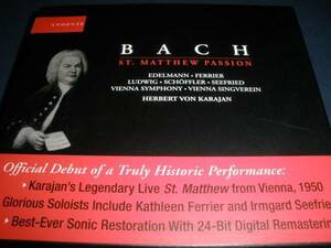 廃盤 バッハ マタイ受難曲 カラヤン フェリアー ゼーフリート ルートヴィヒ ウィーン ライヴ 1950 Bach St.Matthew Passion Karajan LIVE