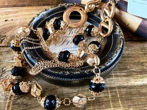 訳あり 未使用 アクセサリー 上品 ゴールドカラー ネックレス アンティーク ロング antique necklace pendant vintage accessory F1
