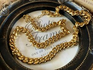 ゴールドカラー チェーン ネックレス ショート ヴィンテージ アクセサリー 喜平 goldcolor chain necklace vintage accessory Jewelry G