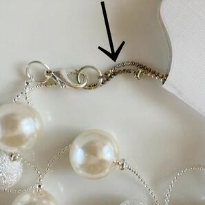 訳あり 未使用 上品 パール ビーズ ネックレス ロング フェミニン フォーマル アクセサリー formal feminine necklace pendant Gの画像7