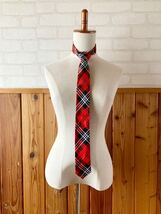 おしゃれネクタイ クレアーズ チェック ネクタイ ファッション 小物 赤 黒 checkered tie red black G_画像1