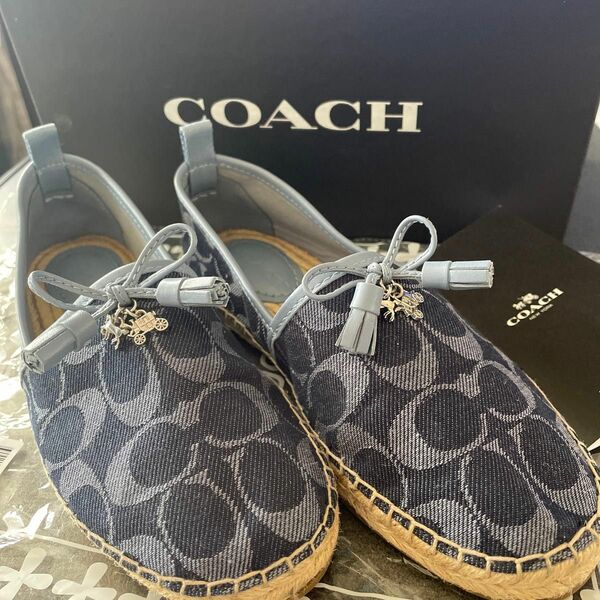 COACHデニムシグネチャースリッポンエスパドリュー