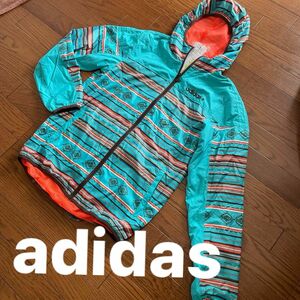 新品タグ付き未使用☆adidas NEOターコイズナイロンマウンテンパーカー