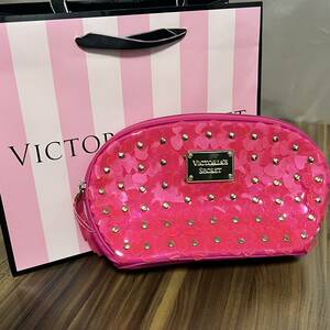 ★新品未使用★ VICTORIA'S SECRET ヴィクトリアシークレット★ポーチ 化粧★ピンク ヒョウ柄 花柄 フラワー