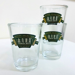  Taiwan * retro glass * Taiwan beer glass obi seal * pcs . sake * Vintage 