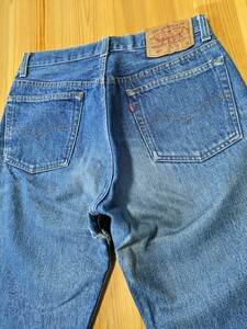 希少!90'sヴィンテージ!USA製!リーバイスLevi's501鬼ヒゲハチノスアタリ555刻印デニムパンツジーンズ米国製アメリカ製ビンテージ