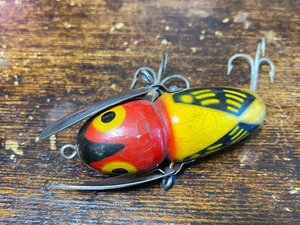 40s Heddon #2100 Crazy Crawler ウッド!! オールド!!初期!!2ピースリグ!!/オールドへドンクレイジークローラー オールドタックル