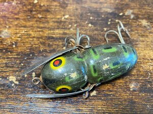 40s Heddon #2100 Crazy Crawler ウッド!! オールド!! BF!!/オールドへドンクレイジークローラー オールドタックル グレーマウス