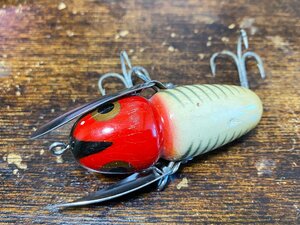 40s Heddon #2100 Crazy Crawler ウッド!! オールド!! 美品!! 2ピースリグ!!/オールドへドンクレイジークローラー オールドタックル