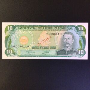 World Paper Money DOMINICAN REPUBLIC 10 Pesos Oro〔SPECIMEN〕【1978】