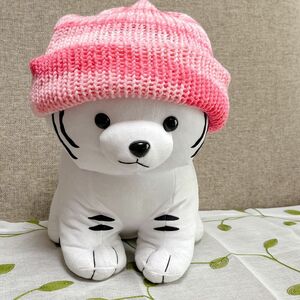 【ハンドメイド】ニット帽 帽子　アクリル毛糸　ピンク　