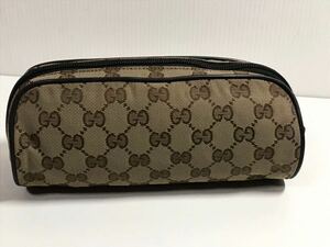 超美品　◆ GUCCI グッチ GGキャンバス ポーチ ペンケース