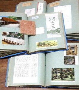 ◆当時資料 大量◆ 旅行アルバム 3冊 昭和30年代 1961/1962年 スクラップ 観光絵葉書 パンフレット マッチラベル 箸袋 記念切符など