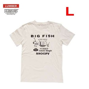 Пиломатериалы × арахис поясничный × арахисовый Snoopy Big Fish T -For -Forte Ivory L 231626 Мужская футболка Woodstock