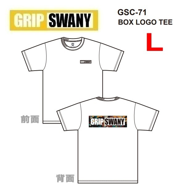 GRIP SWANY グリップスワニー ボックスロゴＴシャツ ホワイト L　GSC-71　メンズ　アウトドア　キャンプ