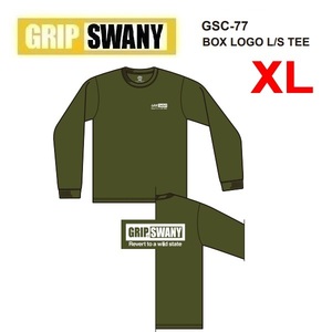 【2点セット】GRIP SWANY グリップスワニー ボックスロゴ ロングＴシャツ オリーブ&グレー XL　GSC-77