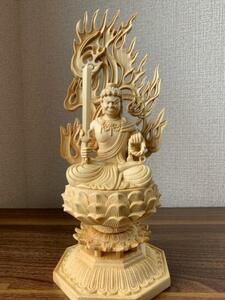 точный скульптура неподвижный Akira . дерево гравюра изображение Будды неподвижный Akira . изображение кипарисовик туполистный дерево высота примерно 28cm