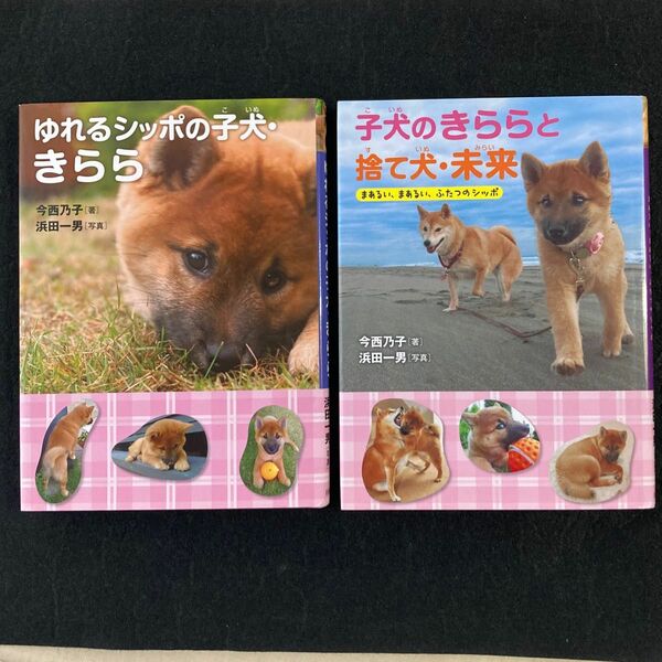 「ゆれるシッポの子犬・きらら」「子犬のきららと捨て犬・未来」2冊セット　課題図書