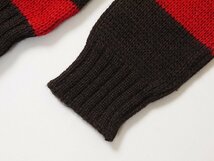 オールド◆　カナダ製　CANKNIT　襟付き　セーター　ウール　ボーダー　Mサイズ　デカ襟　ローゲージ　ビンテージ　_画像5