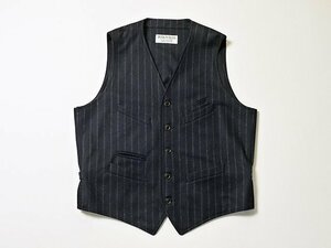 美品◆　BROOKLYN TAILORS　ブルックリンテーラーズ　ウールベスト　スーツベスト　ジレ　織りストライプ　