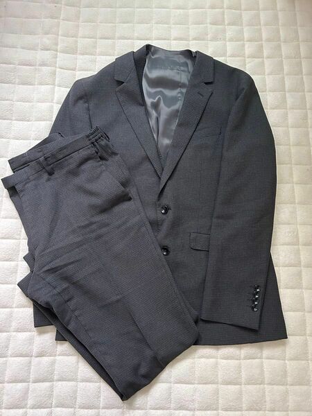 SUIT SELECT スーツセレクト スリーピース　ビジネススーツ　Mサイズ　AB5 スーツ 織柄 グレー　4S