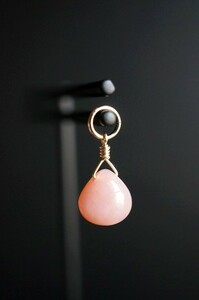 [ hoop for charm ]K14GF793 pink opal charm 1 pair / hoop earrings * hoop earrings * Piaa ring earrings charm 