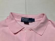 Polo Ralph Lauren ポロ ラルフローレン 半袖ポロシャツ ピンク クラッシュ加工 L 中古品_画像4