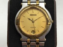 0401-501MK?5990 腕時計 不動　GUCCI　グッチ　時計　メンズ　クォーツ　9000M　デイト　_画像2