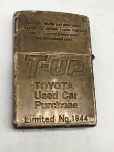 0303-223MKM23279 佐川　オイルライター 火花× ZIPPO ジッポ T-UP TOYOTA Used Car Purchase / Limited No.1944 喫煙具 変色有