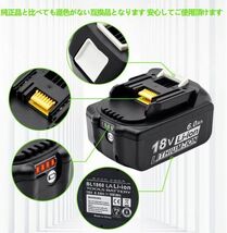 BL1860b2個+DC18RD 2個同時充電器セット 赤LED残量表示 マキタ 互換バッテリー 18V6.0Ah BL1820 BL1830 BL1840交換対応 新制度対応領収証可_画像4