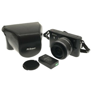 【通電OK 美品 ジャンク】Nikon 1 J1 NIKKOR 10-30mm F3.5-5.6 レンズキット ブラック ミラーレス一眼 カメラケース バッテリー付属 C3893