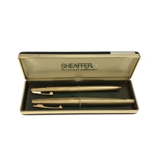 【2本まとめ】SHEAFFER IMPERIAL 万年筆 12K G.F ゴールドカラー ペン先 14K + ボールペン ノック式 シェーファー インペリアル USA J1194