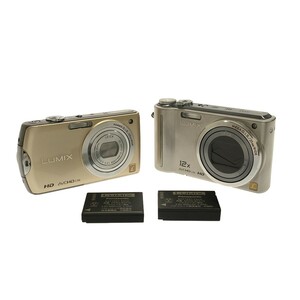 【動作品 2点まとめ】Panasonic LUMIX DMC-TZ7 シルバー 1010万画素 光学12倍 + DMC-FX70 ゴールド 1410万画素 光学5倍 デジカメ C3987