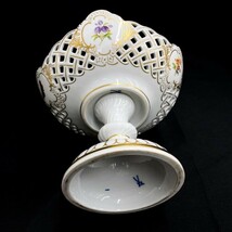 【Meissen】マイセン コンポート 花 蝶 透かし 金彩 洋食器 人気ブランド 高級テーブルウェア インテリア アンティーク 現状品 J1199_画像4