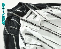 半袖シャツ　夏服　カジュアルシャツ　コットンシャツ　サマーシャツ　ストライプ　トップス【M8036】白　M_画像8