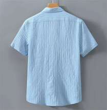 半袖シャツ　夏薄めシャツ　涼しい　新品*メンズ カジュアルシャツ　開襟シャツ　トップス【新1505】カーキ　L_画像2