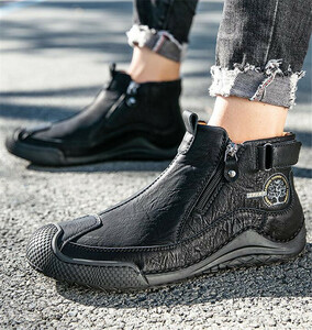  short boots slip-on shoes sneakers is ikatto Martin boots new goods * men's driving shoes [9677] black 24.0cm